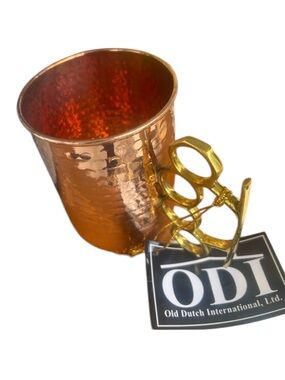 Hammered Copper and Gold Brass Knuckles Moscow Mule Mug